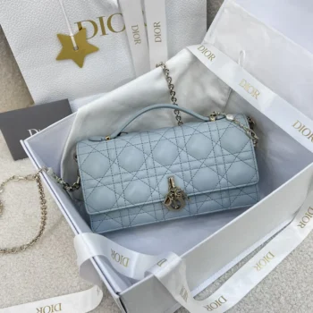 Dior Women My Dior Mini Bag Cloud Blue Cannage Lambskin S0980ONMJ