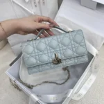 Dior Women My Dior Mini Bag Cloud Blue Cannage Lambskin S0980ONMJ