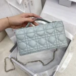 Dior Women My Dior Mini Bag Cloud Blue Cannage Lambskin S0980ONMJ