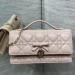 Dior Women My Dior Mini Bag Rose Soupir Cannage Lambskin S0984OUQA