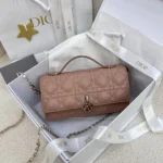 Dior Women My Dior Mini Bag Rose des Vents Cannage Lambskin S0980ONMJ