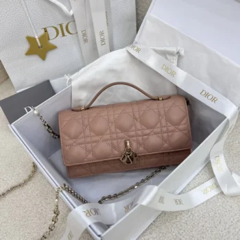 Dior Women My Dior Mini Bag Rose des Vents Cannage Lambskin S0980ONMJ