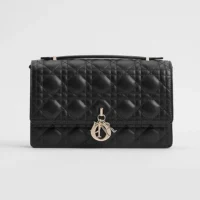 Dior Women My Dior Top Handle Bag Black Cannage Lambskin M0997ONGE