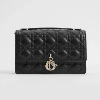 Dior Women My Dior Top Handle Bag Black Cannage Lambskin M0997ONGE
