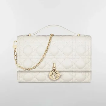 Dior Women My Dior Top Handle Bag Latte Cannage Lambskin M0997ONGE