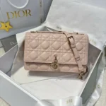 Dior Women My Dior Top Handle Bag Pink Cannage Lambskin