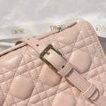 Dior Women My Dior Top Handle Bag Pink Cannage Lambskin