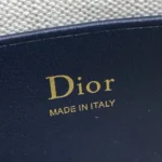 Dior Women Oblique Bow Pouch with Chain Blue Dior Oblique Jacquard