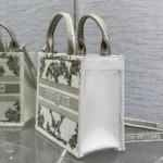 Dior Women Small Dior Book Tote Multicolor Amour de Roses Embroidery and Latte Calfskin