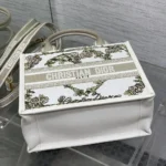 Dior Women Small Dior Book Tote Multicolor Amour de Roses Embroidery and Latte Calfskin