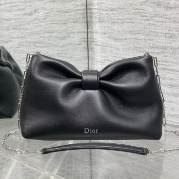 Dior Women Small Dior Bow Bag Black Lambskin M0715OUQO