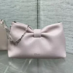 Dior Women Small Dior Bow Bag Rose Songe lambskin M0715PUQO