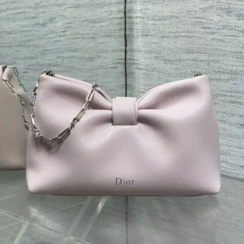 Dior Women Small Dior Bow Bag Rose Songe lambskin M0715PUQO