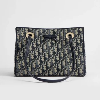 Dior Women Small Shopping Bag Blue Dior Oblique Jacquard M1410OTZQ