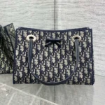 Dior Women Small Shopping Bag Blue Dior Oblique Jacquard M1410OTZQ