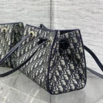 Dior Women Small Shopping Bag Blue Dior Oblique Jacquard M1410OTZQ