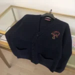 Gucci Men Knit Wool Cardigan with Embroidery 853131XKFC7