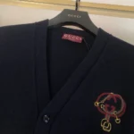 Gucci Men Knit Wool Cardigan with Embroidery 853131XKFC7