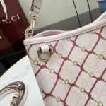 Gucci Women GG Emblem Small Bucket Bag-Pink ‎815118FAFF1