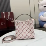 Gucci Women GG Emblem Small Bucket Bag-Pink ‎815118FAFF1