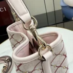 Gucci Women GG Emblem Small Bucket Bag-Pink ‎815118FAFF1