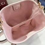 Gucci Women GG Emblem Small Bucket Bag-Pink ‎815118FAFF1