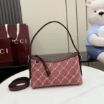 Gucci Women GG Emblem Small Shoulder Bag-Red ‎847450FAFF1