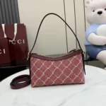 Gucci Women GG Emblem Small Shoulder Bag-Red ‎847450FAFF1
