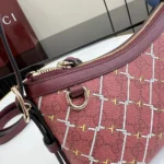 Gucci Women GG Emblem Small Shoulder Bag-Red ‎847450FAFF1