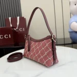 Gucci Women GG Emblem Small Shoulder Bag-Red ‎847450FAFF1