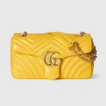 Gucci Women GG Marmont Medium Shoulder Bag-Yellow 837267AAGII