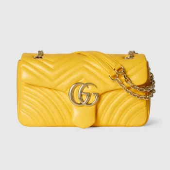 Gucci Women GG Marmont Medium Shoulder Bag-Yellow 837267AAGII