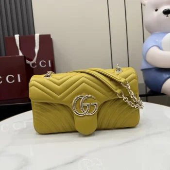 Gucci Women GG Marmont Medium Shoulder Bag-Yellow 837267AAGII