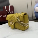 Gucci Women GG Marmont Medium Shoulder Bag-Yellow 837267AAGII