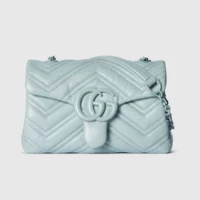 Gucci Women GG Marmont Mini Shoulder Bag-Blue 856368AAFS1
