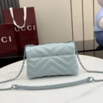 Gucci Women GG Marmont Mini Shoulder Bag-Blue 856368AAFS1