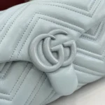 Gucci Women GG Marmont Mini Shoulder Bag-Blue 856368AAFS1