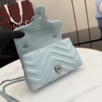 Gucci Women GG Marmont Mini Shoulder Bag-Blue 856368AAFS1