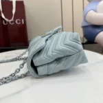 Gucci Women GG Marmont Small Shoulder Bag-Blue 855371AAFS1