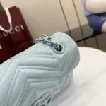 Gucci Women GG Marmont Small Shoulder Bag-Blue 855371AAFS1