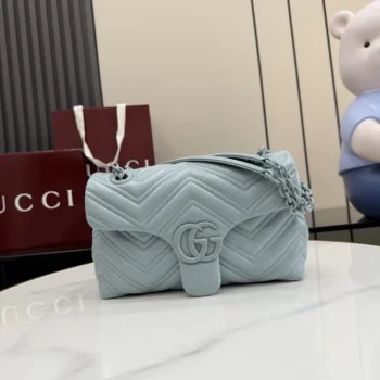 Gucci Women GG Marmont Small Shoulder Bag-Blue 855371AAFS1
