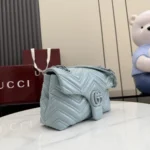 Gucci Women GG Marmont Small Shoulder Bag-Blue 855371AAFS1