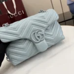 Gucci Women GG Marmont Small Shoulder Bag-Blue 855371AAFS1