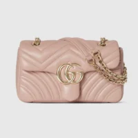 Gucci Women GG Marmont Small Shoulder Bag-Pink ‎837280AAE38