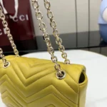 Gucci Women GG Marmont Small Shoulder Bag-Yellow 837280AAGII