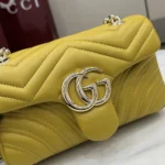 Gucci Women GG Marmont Small Shoulder Bag-Yellow 837280AAGII