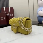 Gucci Women GG Marmont Small Shoulder Bag-Yellow 837280AAGII