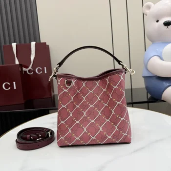 Gucci Women Printed GG Mini Bag-Red ‎854226FAFVN