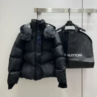 Louis Vuitton LV Men Monogram Puffer Jacket in Lightweight Nylon-Black