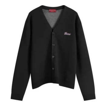 Louis Vuitton LV Men Script Logo Cardigan in Black